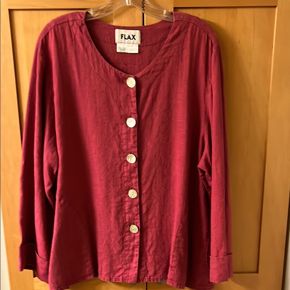Flax Women's Red Button-Up Top